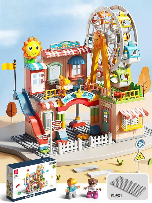 City Police & Fire Truck Building Blocks Set 194Pcs with box