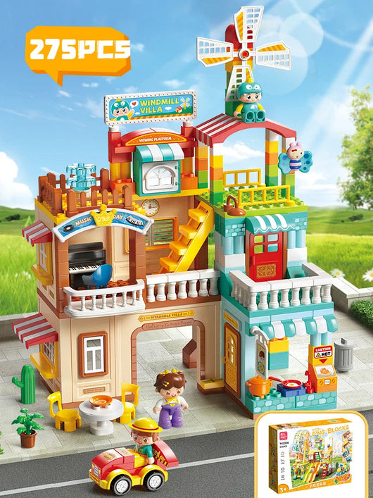 City Police & Fire Truck Building Blocks Set