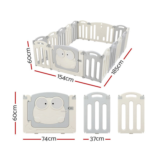 Baby Playpen 16 Panels Foldable Centre