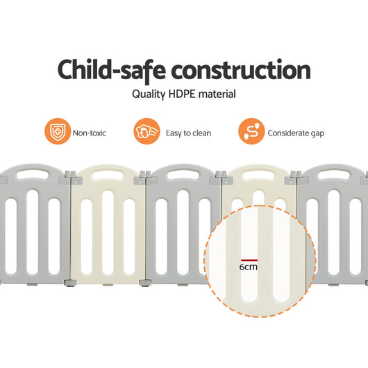 Baby Playpen 16 Panels Foldable Centre