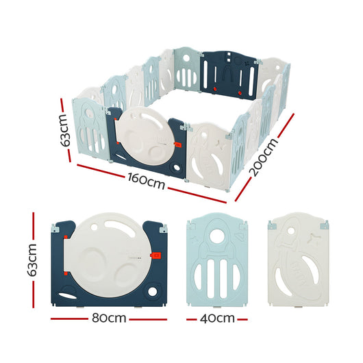 Baby Playpen 16 Panels Foldable Fence