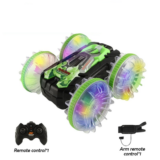 Kids Water Land RC Stunt Car Green with lights YL92 G With watch
