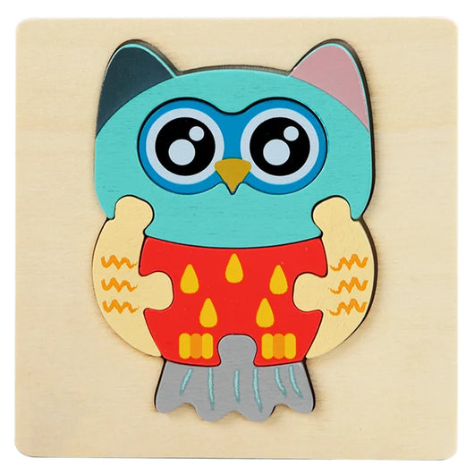Kids Wooden 3D Animal Puzzle Owl