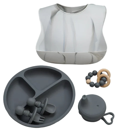 Roll Up Travel Bib Set Black and White