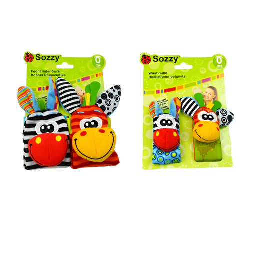 Baby Wrist Rattle Set Zebra