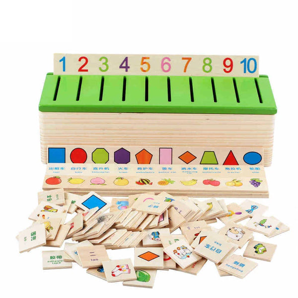 Colorful Wooden Rattle and Block Toy QWZ057