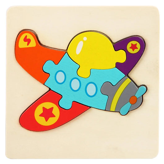 Kids Wooden 3D Animal Puzzle Plane