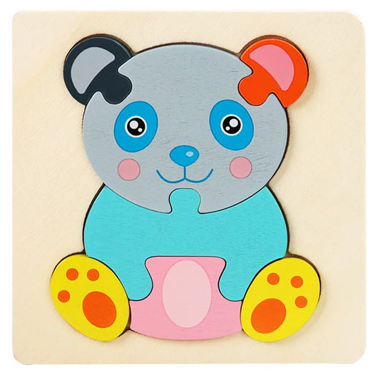 Kids Wooden 3D Animal Puzzle Panda