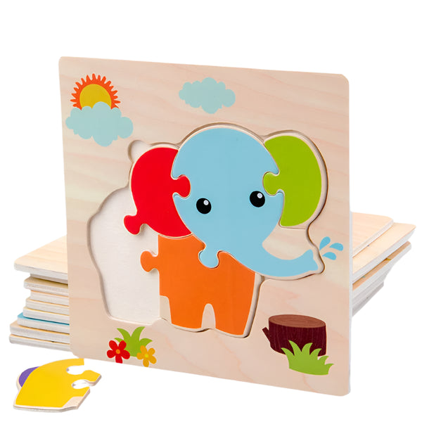 3D Cartoon Animal Wooden Puzzle Toy