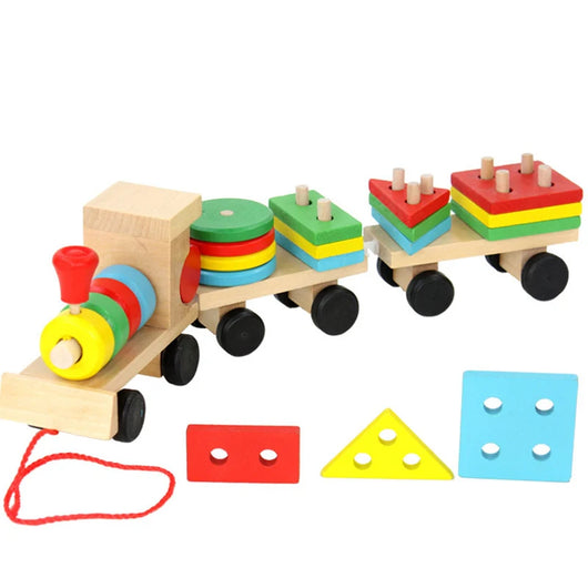 Colorful Wooden Rattle and Block Toy QWZ324-15