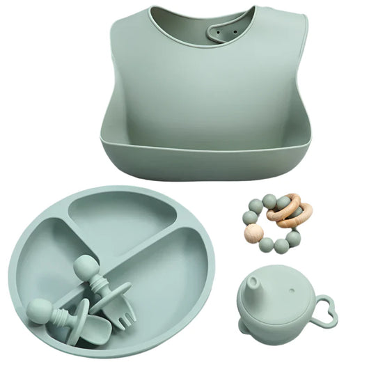 Roll Up Travel Bib Set Green