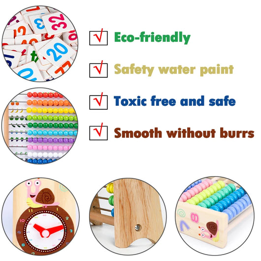 Wooden Rainbow Abacus Math Learning Toy
