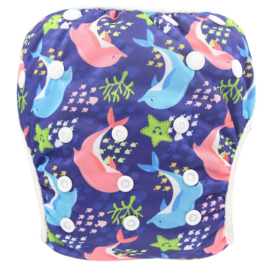 Baby Swim Diaper Waterproof Pink and Blue Whale YK85