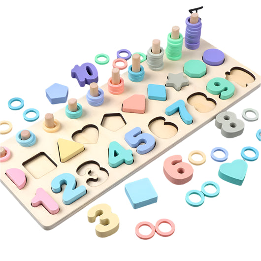 Wooden Educational Puzzle Toy 465 3in1 Macaron