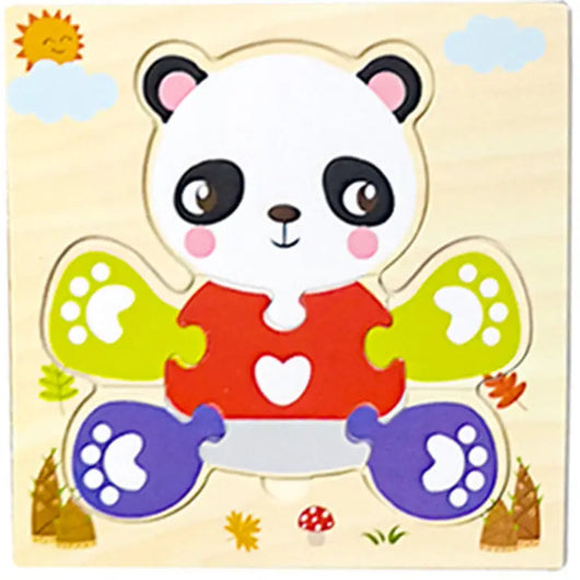 3D Cartoon Animal Wooden Puzzle Toy Panda