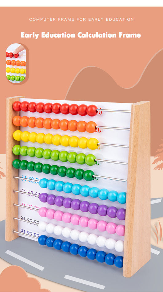 Wooden Rainbow Abacus Math Learning Toy