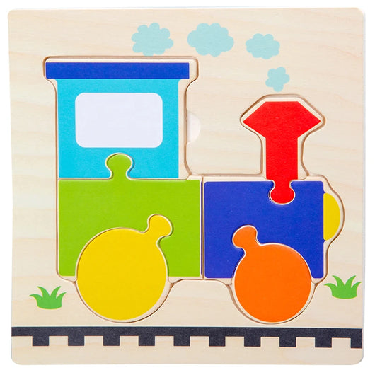 3D Cartoon Animal Wooden Puzzle Toy Train