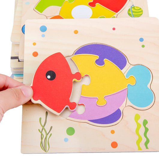 3D Cartoon Animal Wooden Puzzle Toy