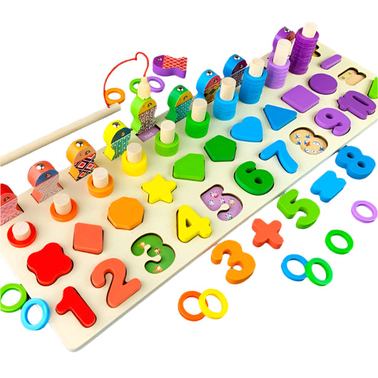 Wooden Educational Puzzle Toy 465 5in1 wood