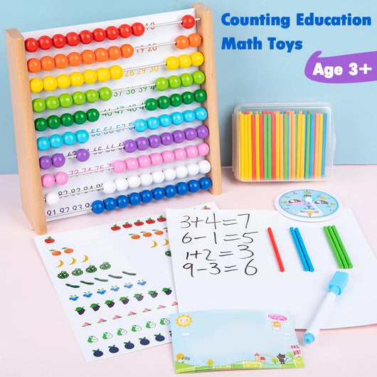 Wooden Rainbow Abacus Math Learning Toy