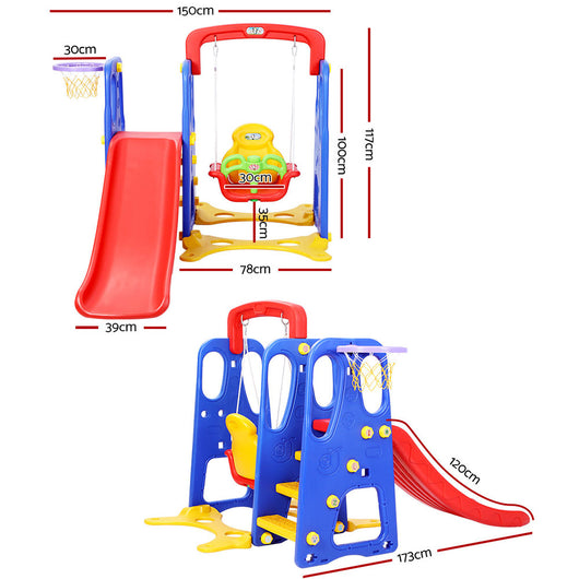 Kids Slide Swing Basketball Hoop Set