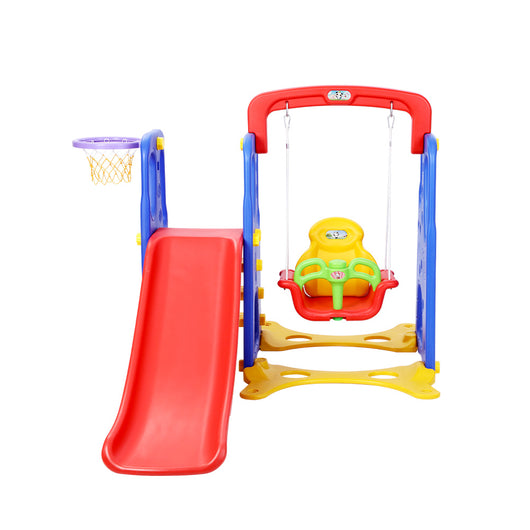 Kids Slide Swing Basketball Hoop Set
