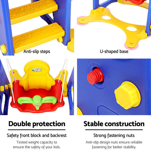 Kids Slide Swing Basketball Hoop Set