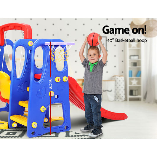 Kids Slide Swing Basketball Hoop Set