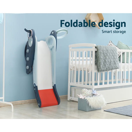 Kids 3 in 1 Slide Set with Basketball Hoop