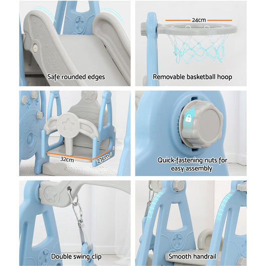 Kids 3 in 1 Slide Swing Set
