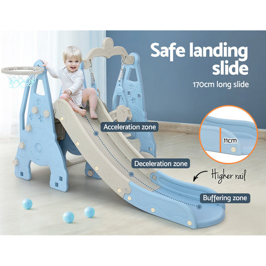 Kids 3 in 1 Slide Swing Set