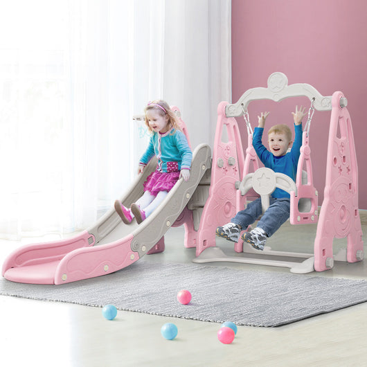 Kids 3 in 1 Slide Swing Set