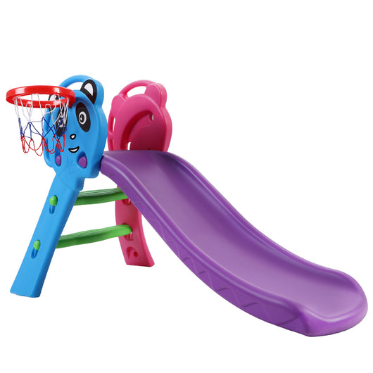 Adventure Slide & Basketball Play Set for Kids Purple