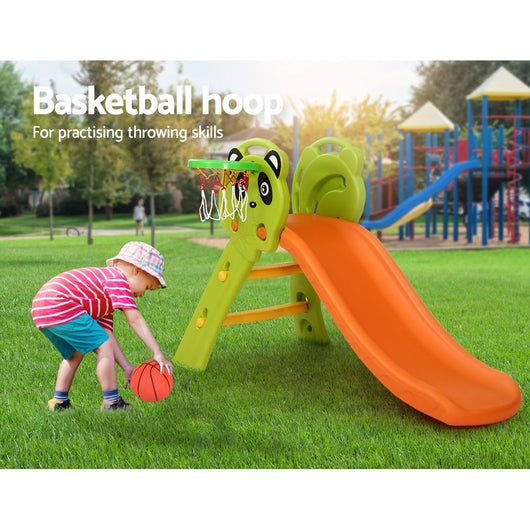 Adventure Slide & Basketball Play Set for Kids