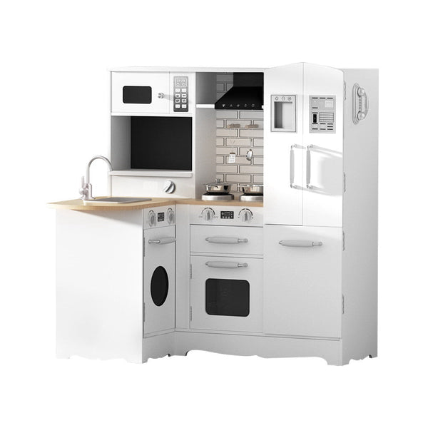 Kids Wooden Kitchen Play Set with Fridge