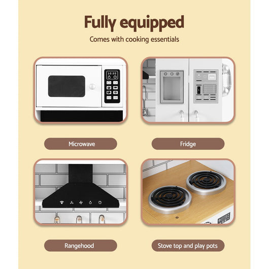 Kids Wooden Kitchen Play Set with Fridge