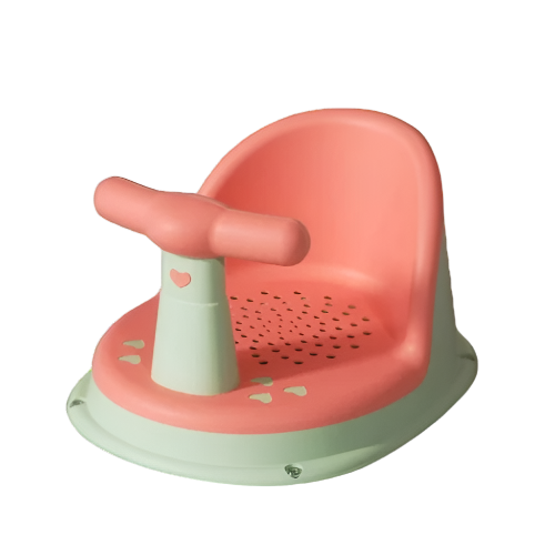 Baby Bath Seat with Non Slip Base Pink Green