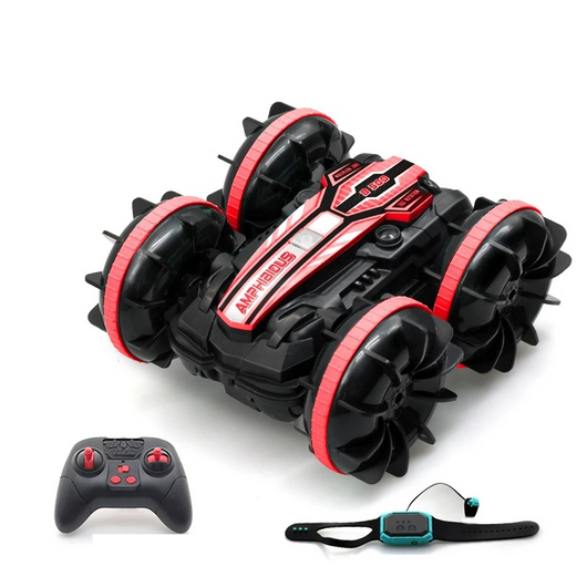 Kids Water Land RC Stunt Car Red B500 R With watch