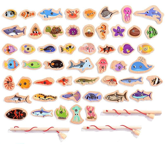 Montessori Magnetic Fishing Toy 51 Fish