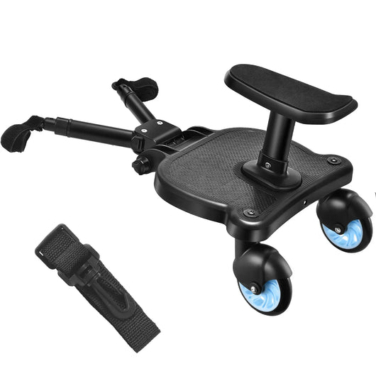 2 in 1 Stroller Ride On Board with Wheels Double Wheel-Blue