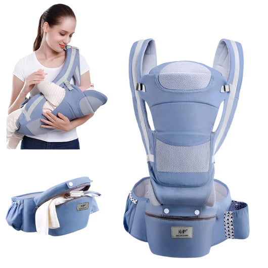 Baby Carrier Ergonomic Kangaroo Cowboy Blue seasons