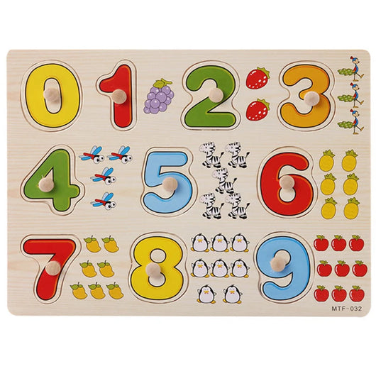 Montessori Wooden Puzzle Board Numbers 3