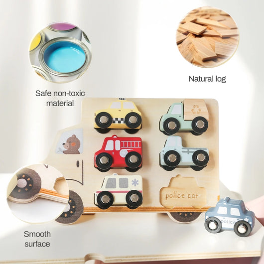 Kids Wooden Animal and Car Puzzle Toy