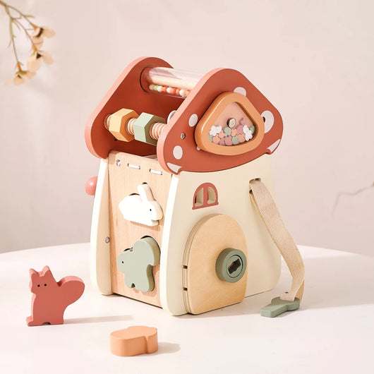 Montessori-Inspired Musical Wooden Busy Box Toy for Babies & Toddlers