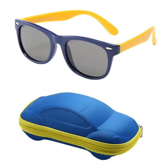 Kids Polarized UV Sunglasses Dark Blue Yellow