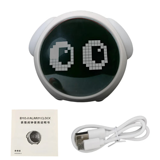 Kids Voice Control Alarm Clock White