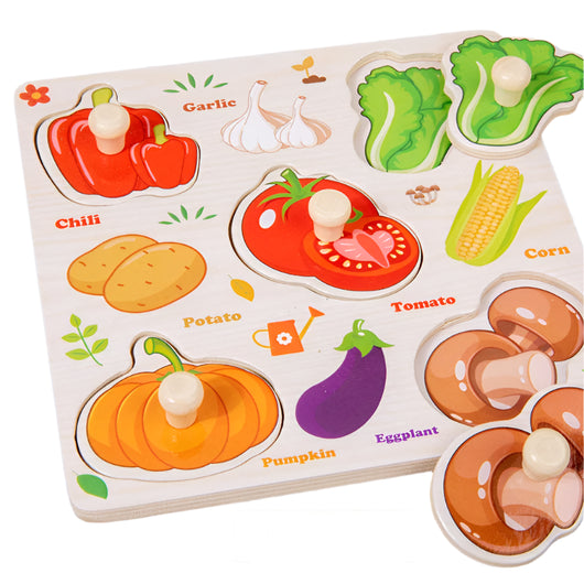 3D Montessori Wooden Puzzle Vegetable