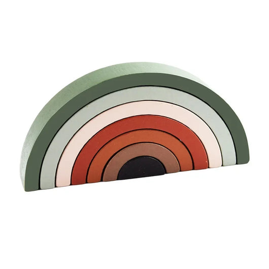 Rainbow Montessori Blocks Green Brown