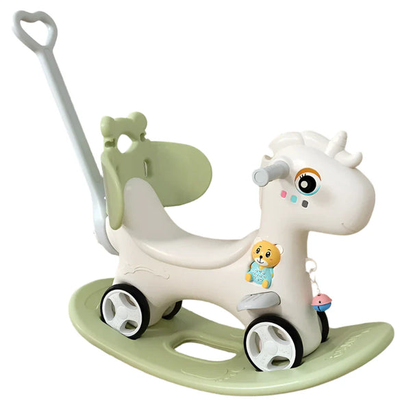 2 in 1 Kids Rocking Horse with Push Handle