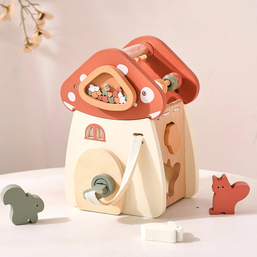 Montessori-Inspired Musical Wooden Busy Box Toy for Babies & Toddlers